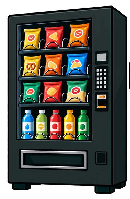 Black traditional vending machine
